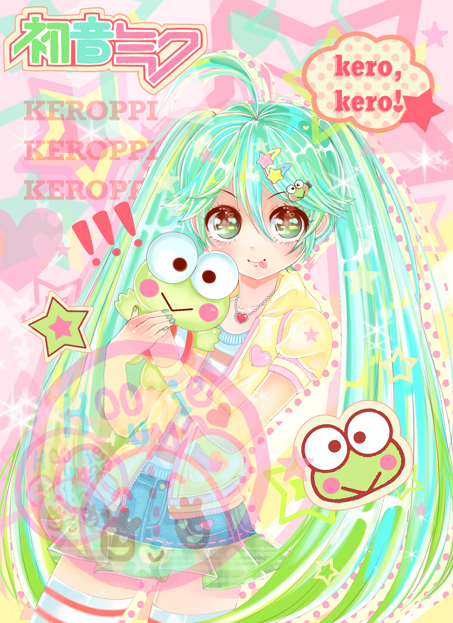 Hatsune Miku x Keroppi Print