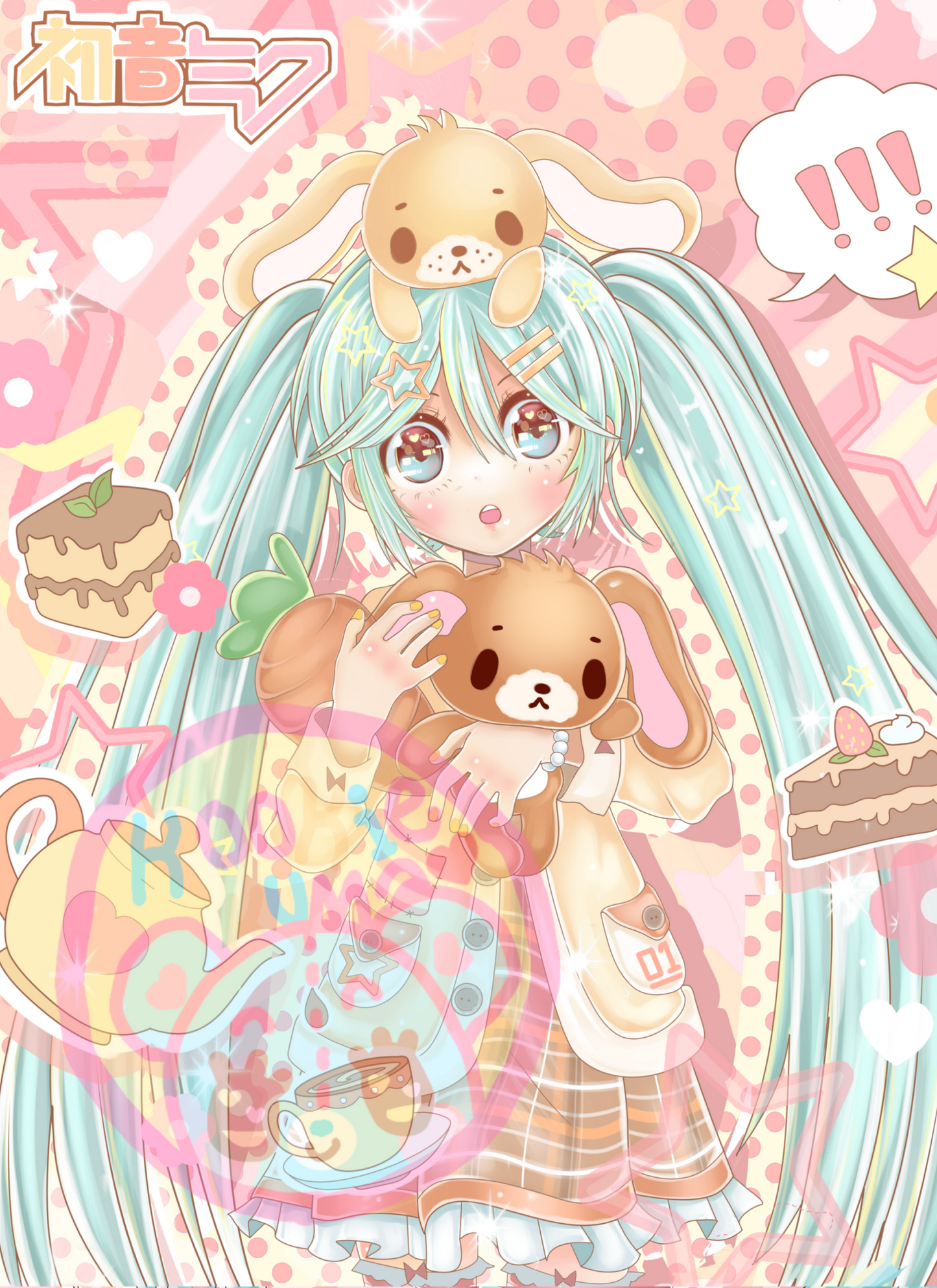 Hatsune Miku x Cappucinousa & Latteusa Print